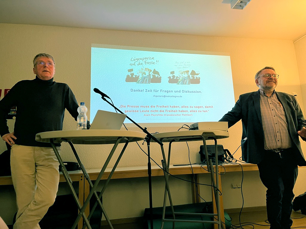 Historiker und Redakteur Rolf H. Peters und Matthias Beiten